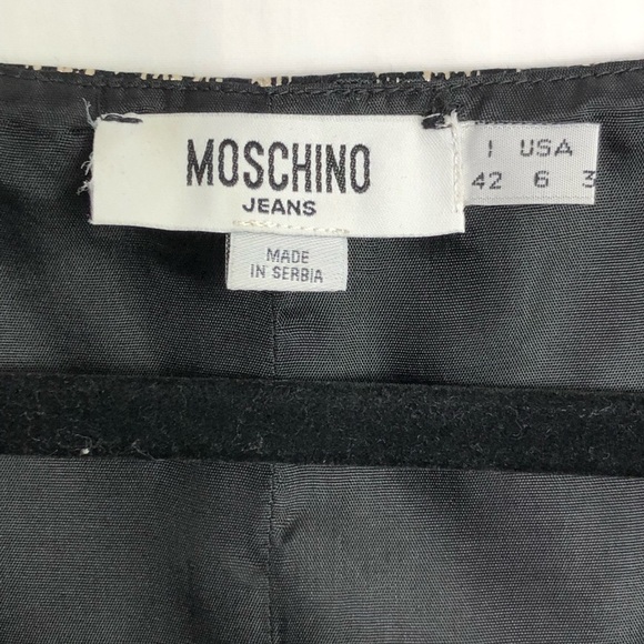 MOSCHINO jeans cream and black shift graphic print dress - Picture 4 of 8